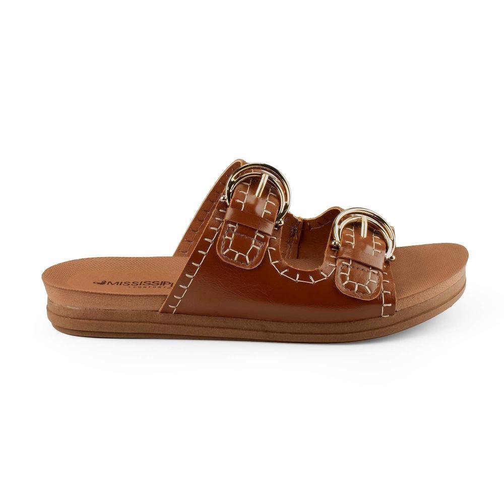 Slide Mississipi Flatform Feminino J0171 Caramelo 3