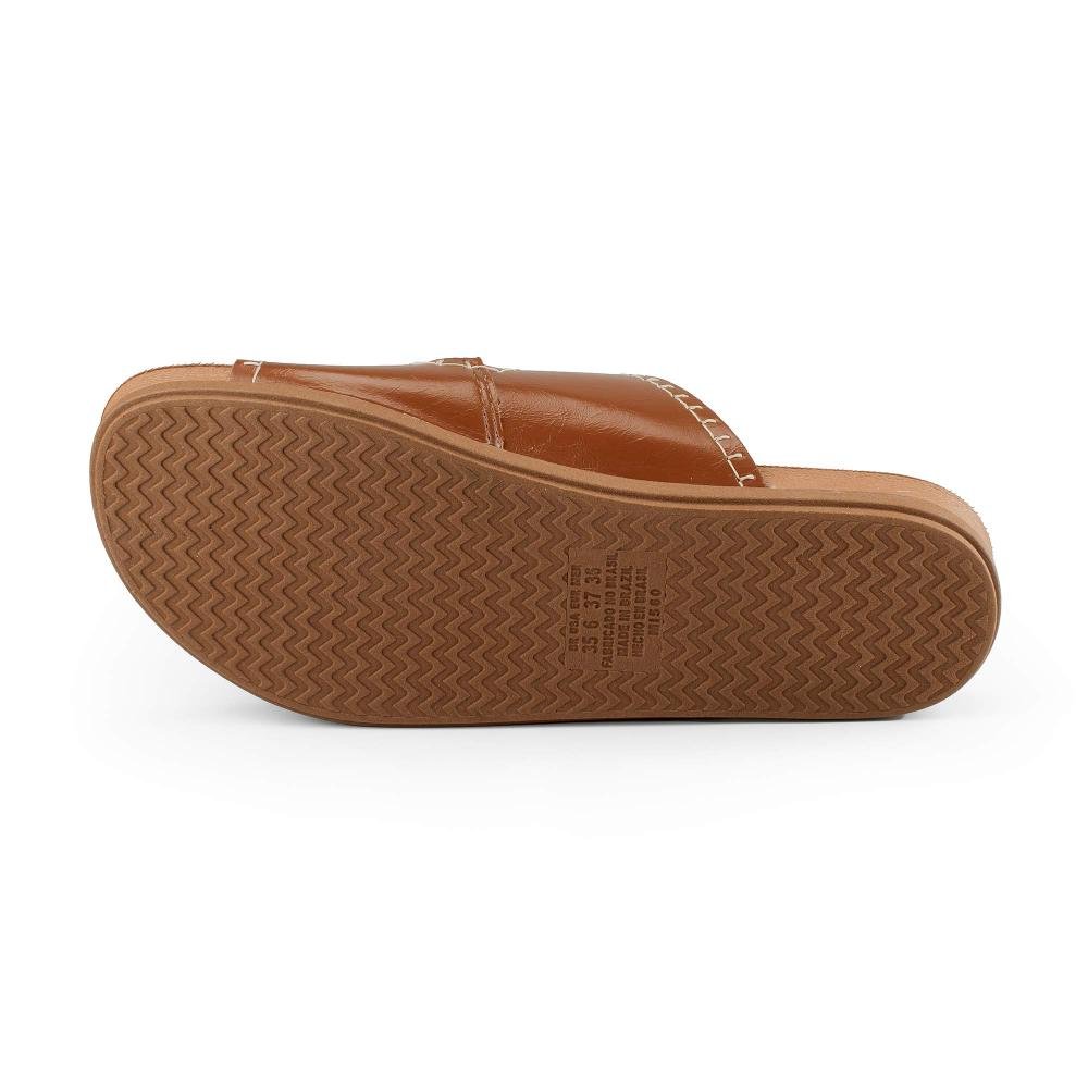 Slide Mississipi Flatform Feminino J0171 Caramelo 5