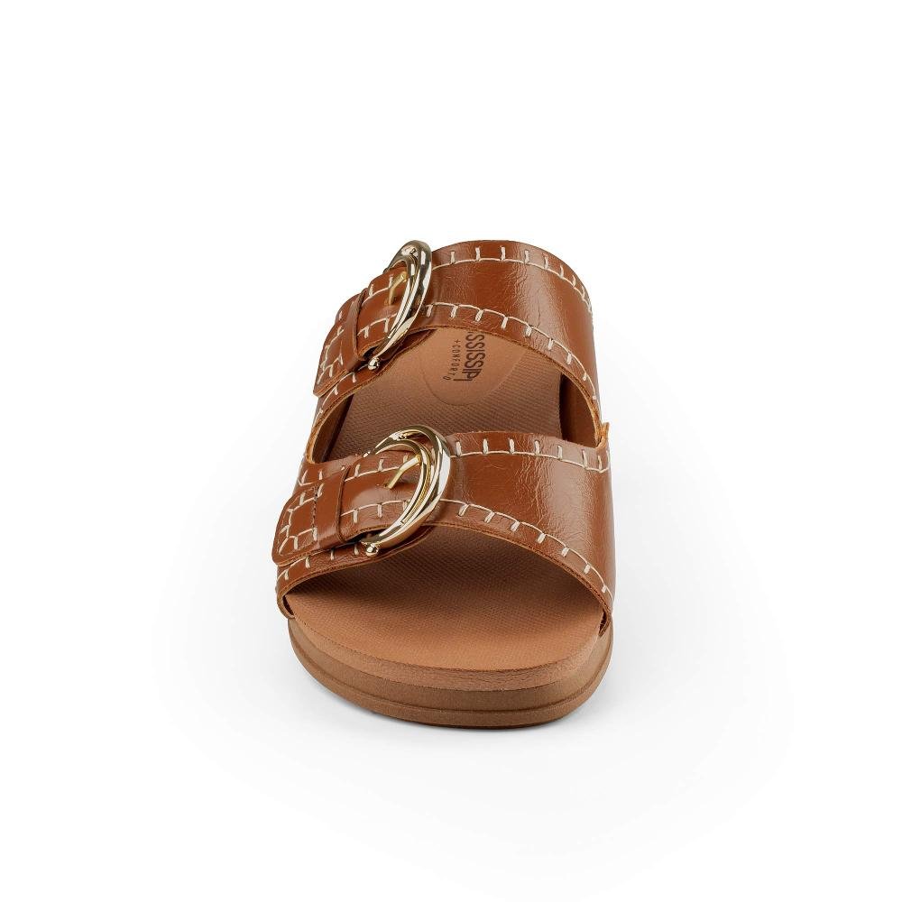 Slide Mississipi Flatform Feminino J0171 Caramelo 6