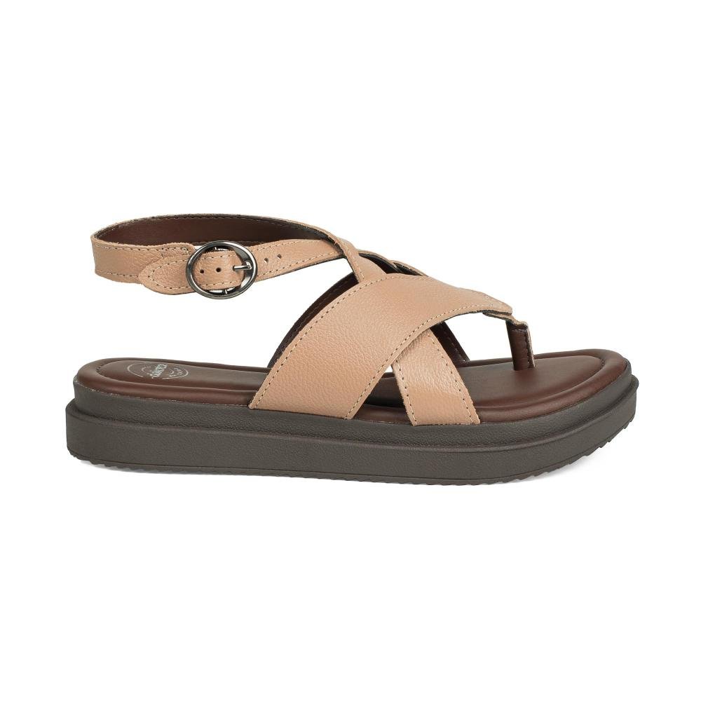 Sandália Dakota Flatform Em Couro Feminina DB171 Bege 3