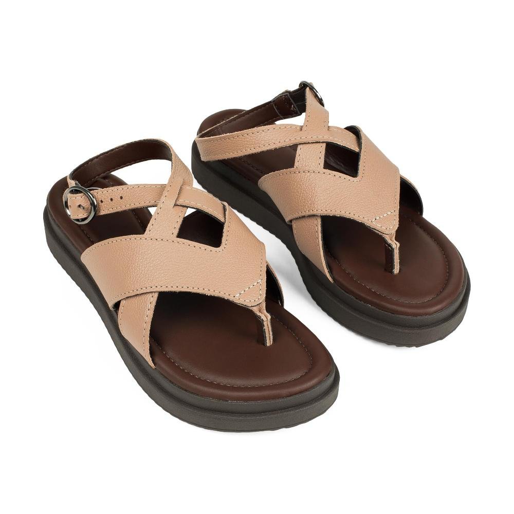 Sandália Dakota Flatform Em Couro Feminina DB171 Bege 6