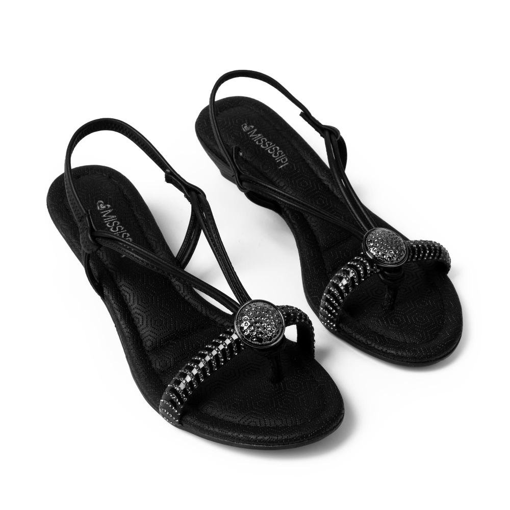 Sandália Mississipi Anabela Feminina MF792 Preto 6