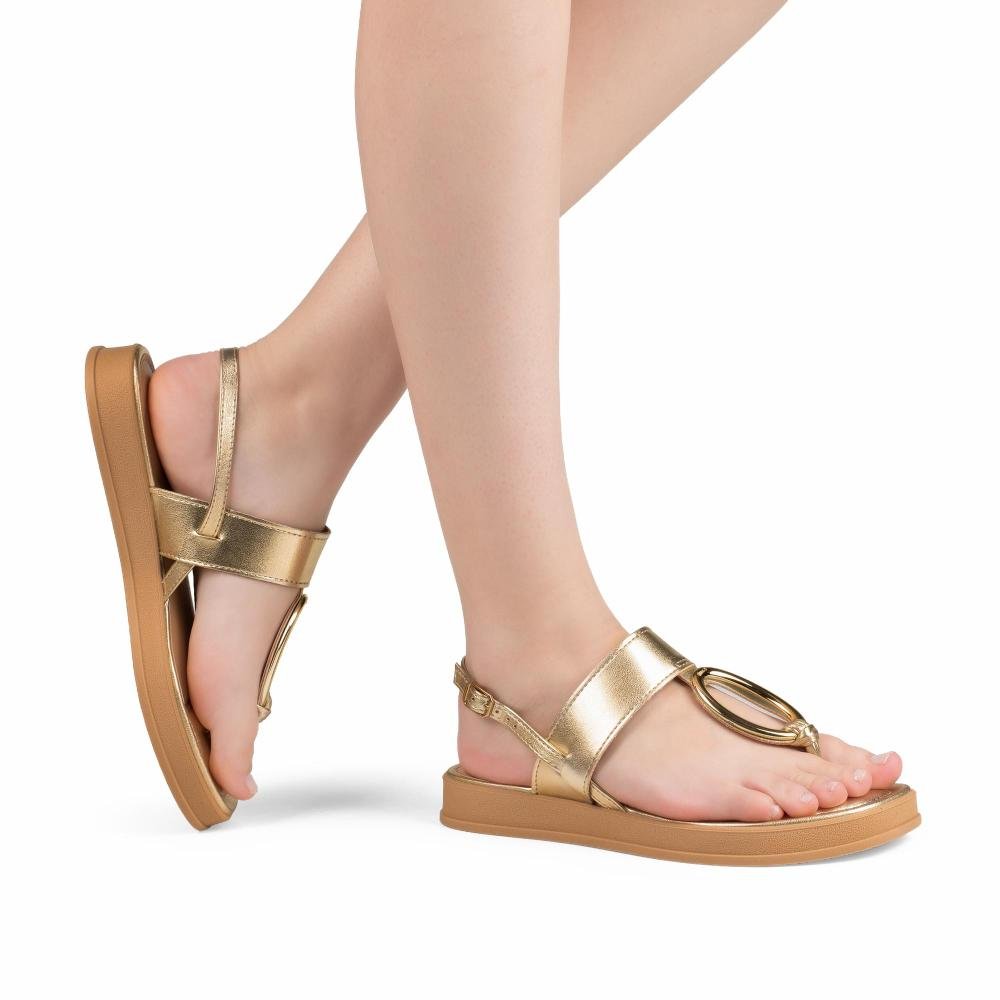 Sandália Dakota Flatform Metalizada Feminina DB121 Ouro 2