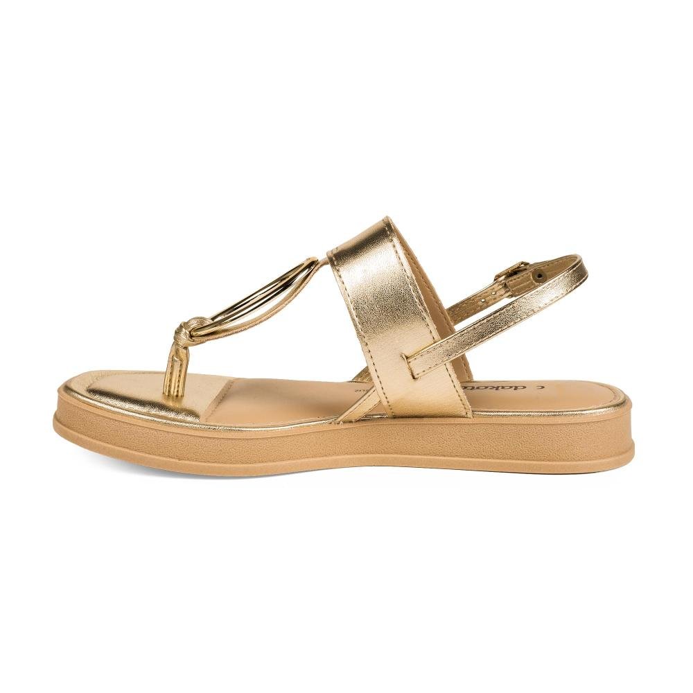 Sandália Dakota Flatform Metalizada Feminina DB121 Ouro 3