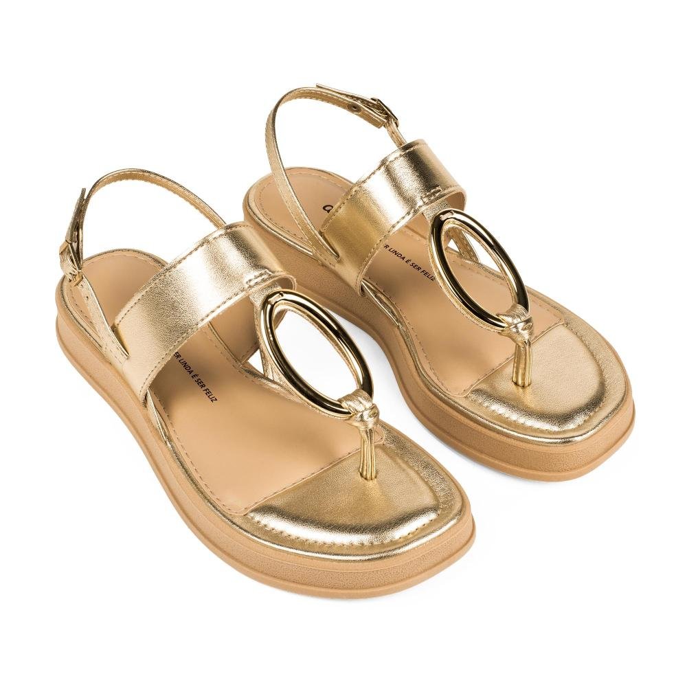 Sandália Dakota Flatform Metalizada Feminina DB121 Ouro 5