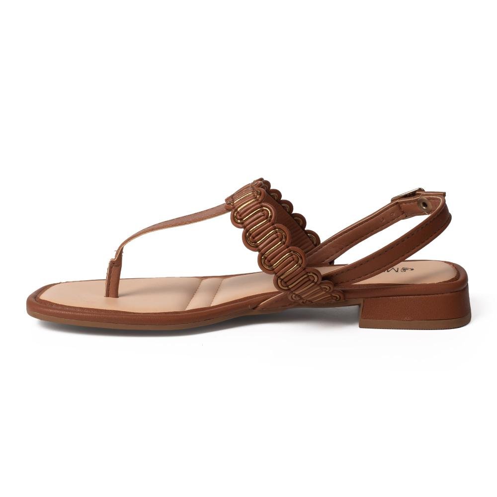Sandália Mississipi de Salto Baixo Feminina ME392 Caramelo 4