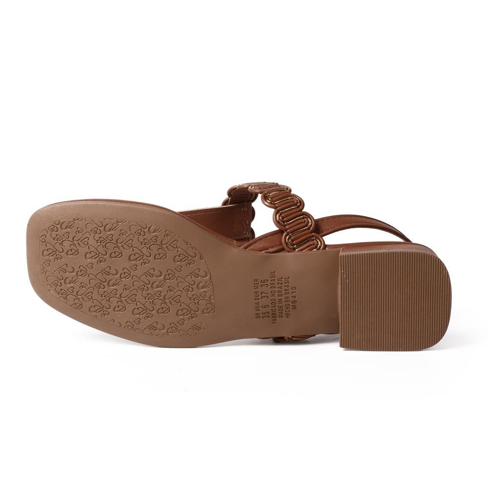 Sandália Mississipi de Salto Baixo Feminina ME392 Caramelo 5