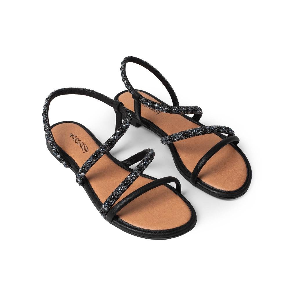 Sandália Mississipi Rasteira Feminina J0611 Preto 6