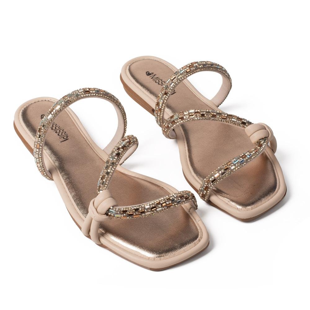 Slide Mississipi Com Brilhos Feminino ME991 Bege 6
