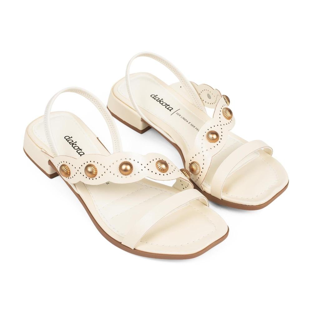 Sandália Dakota de Salto Bloco Feminina DB615 Off White 6