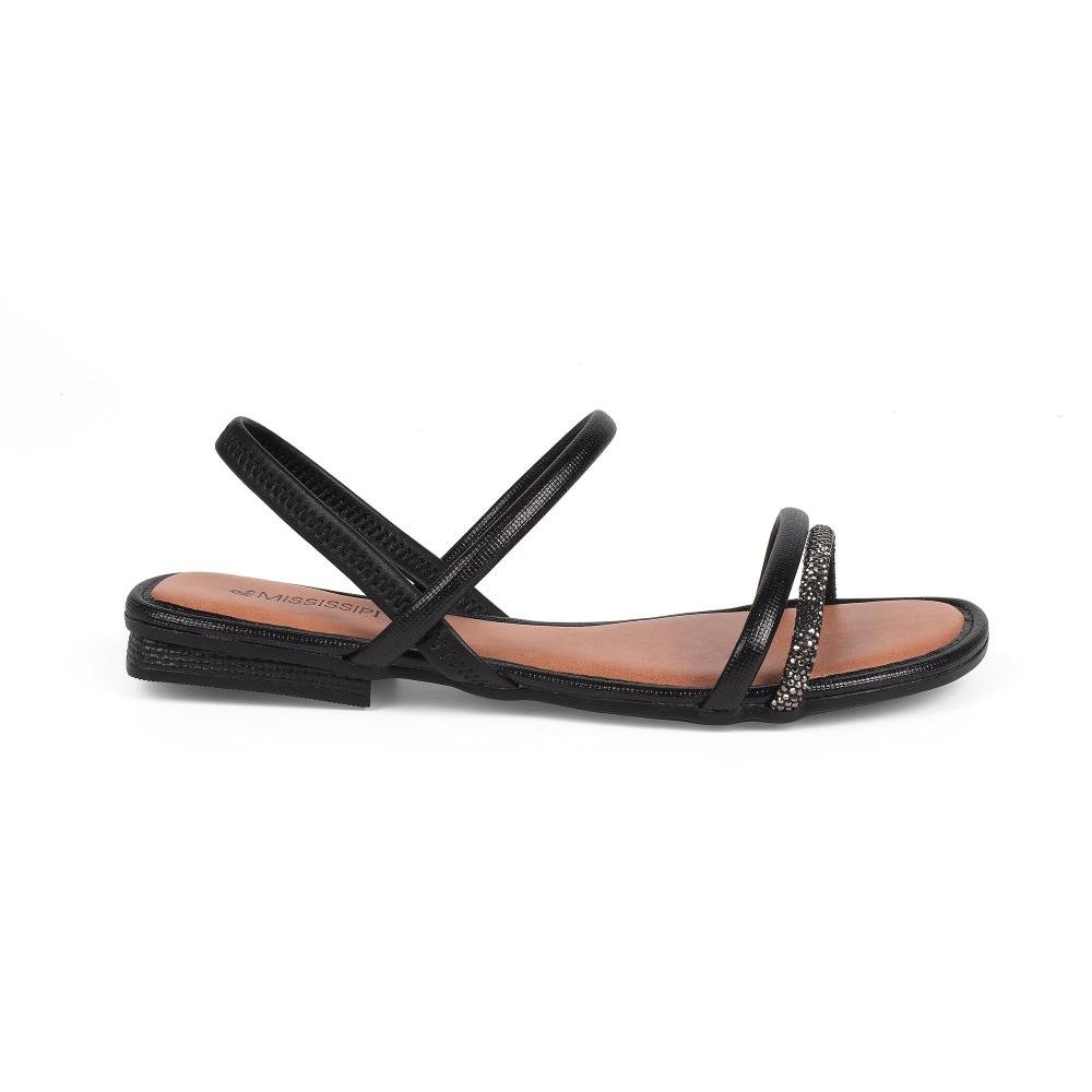 Sandália Mississipi Rasteira Feminina J2781 Preto 3