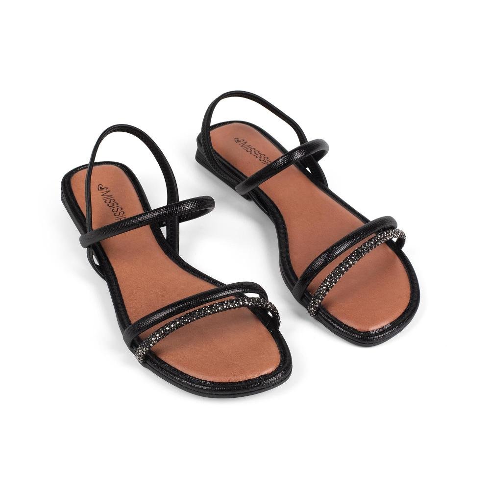 Sandália Mississipi Rasteira Feminina J2781 Preto 6