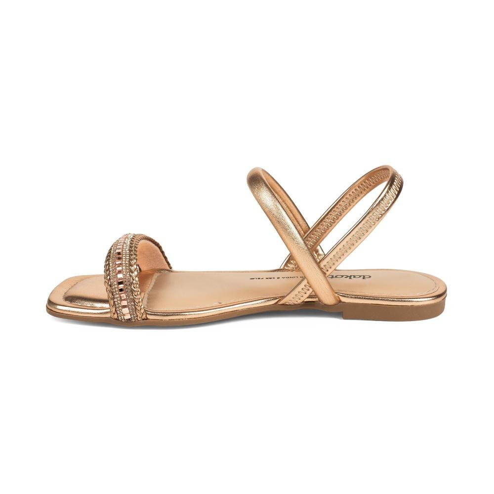 Sandália Dakota Rasteira Metalizada Feminina Y8892 Dourado 4
