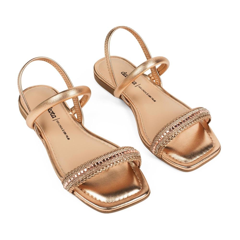 Sandália Dakota Rasteira Metalizada Feminina Y8892 Dourado 6