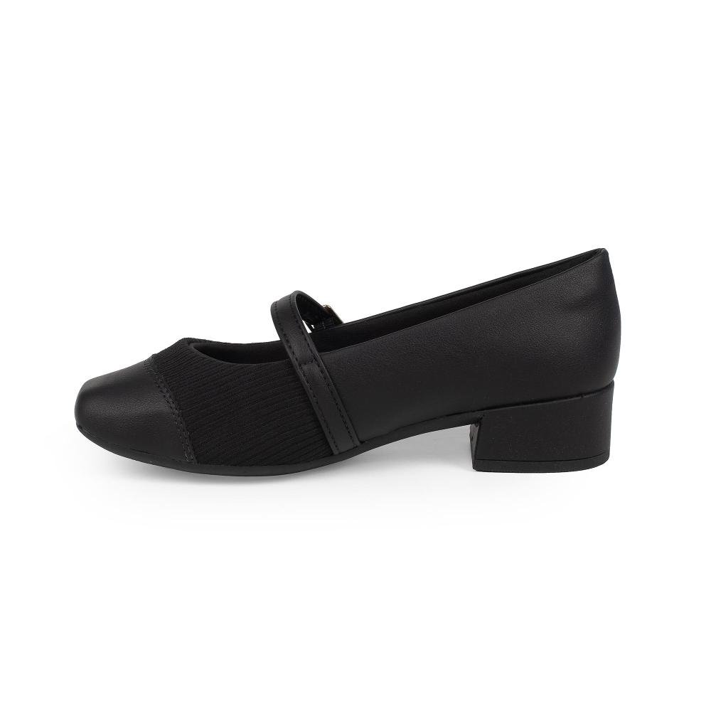 Sapato Campesí Mary Jane de Salto Bloco Feminino L9837 Preto 4