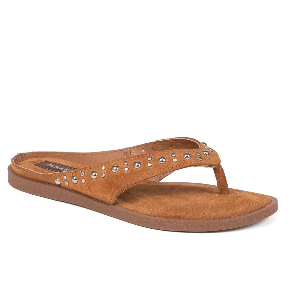Chinelo Tanara Em Couro Feminina T9681