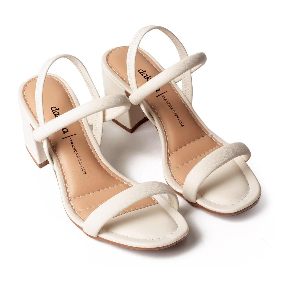 Sandália Dakota de Salto Bloco Feminina Y9966 Off White 6
