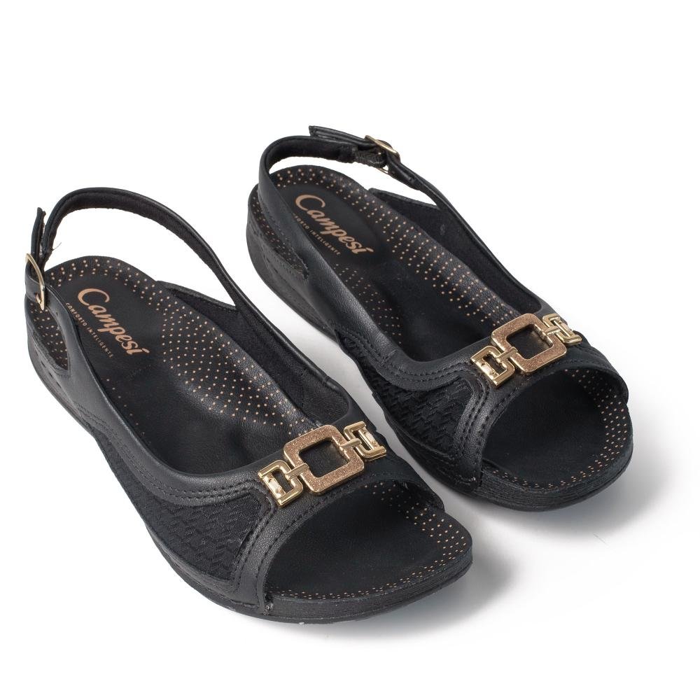 Sandália Campesí Slingback Feminina CP895E Preto 6