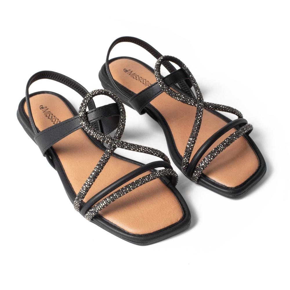 Sandália Mississipi Rasteira Feminina MF843 Preto 6