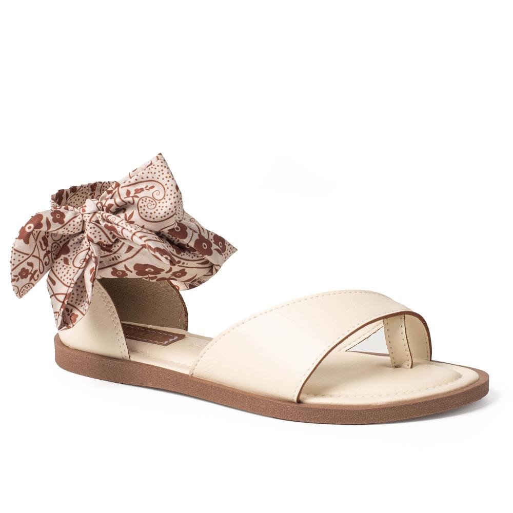 Sandália Tanara Rasteira Feminina T9682 Off White 2