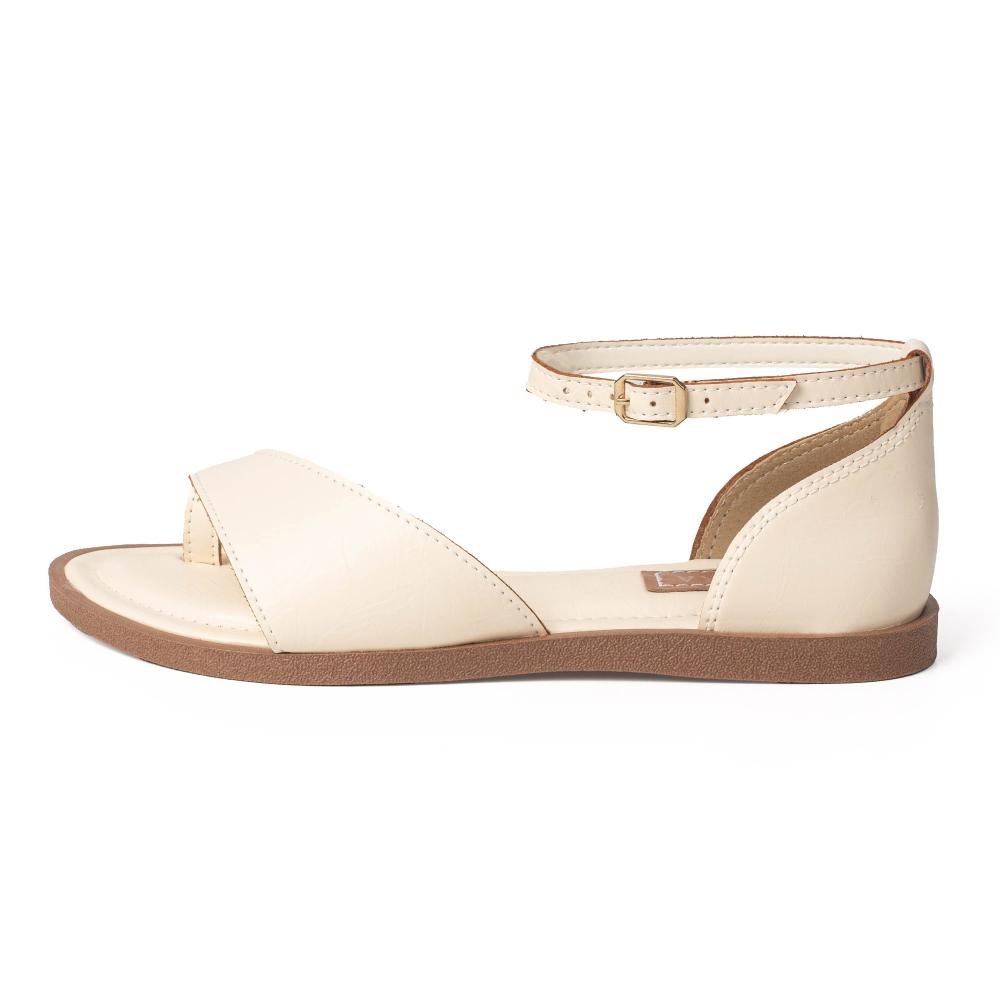 Sandália Tanara Rasteira Feminina T9682 Off White 5