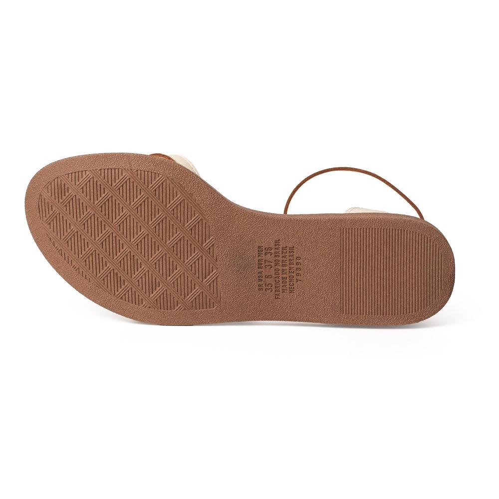 Sandália Tanara Rasteira Feminina T9682 Off White 6