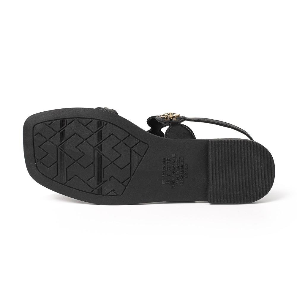 Sandália Tanara Rasteira Feminina T9673 Preto 5