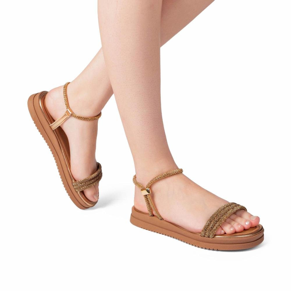 Sandália Mississipi Flatform Metalizada Feminina MF033 Bronze 2