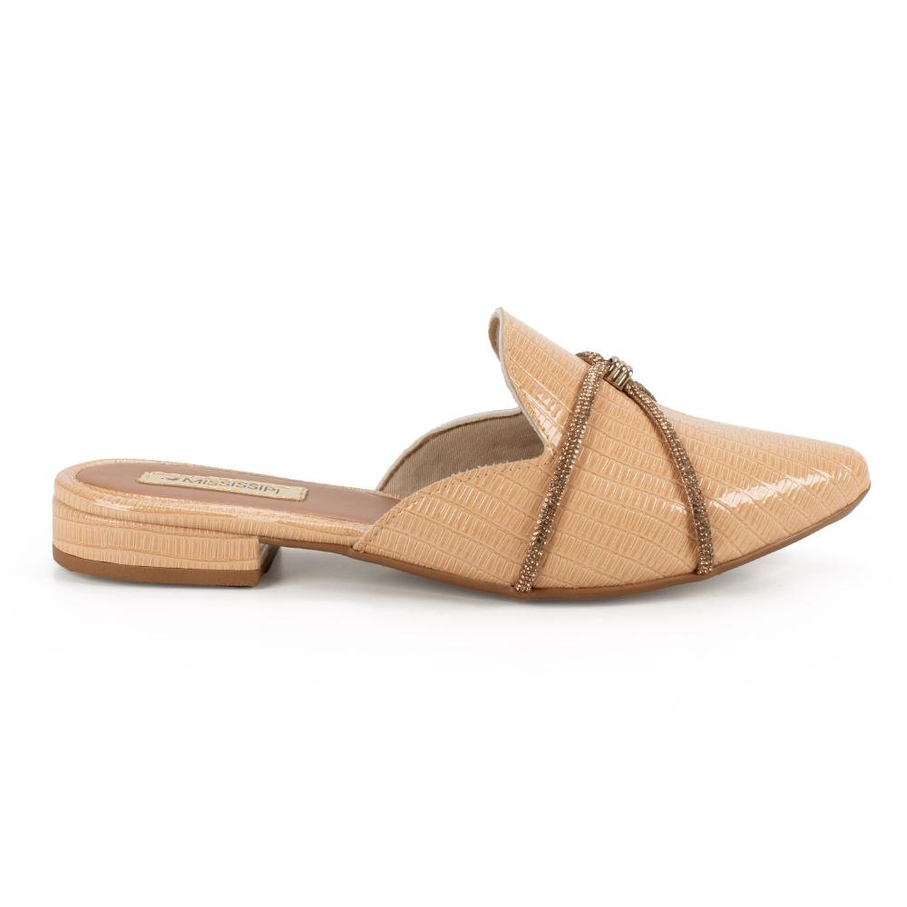 Mule Mississipi de Salto Baixo Feminino J2264 Bege 3