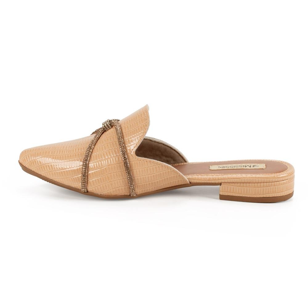 Mule Mississipi de Salto Baixo Feminino J2264 Bege 4