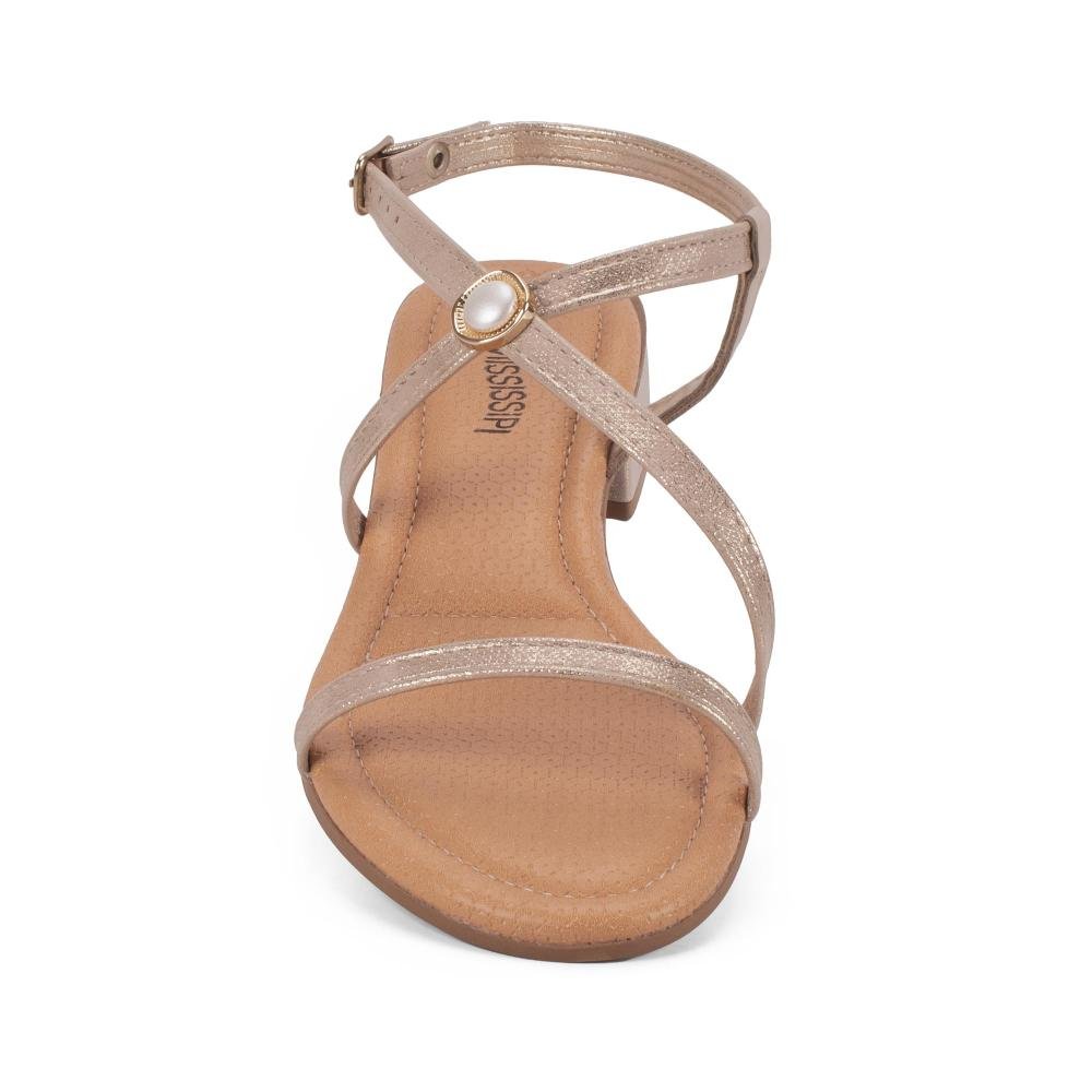 Sandália Mississipi de Salto Baixo Feminina J2692 Bege 6