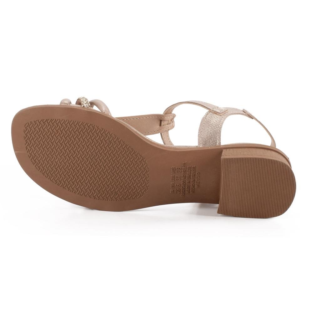 Sandália Mississipi de Salto Baixo Feminina J2293 Bege 5