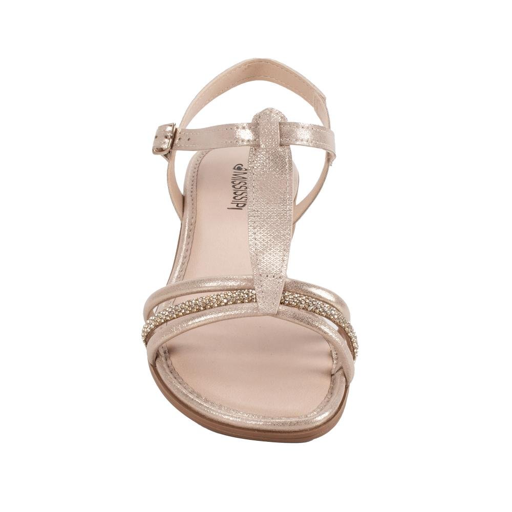 Sandália Mississipi de Salto Baixo Feminina J2293 Bege 6