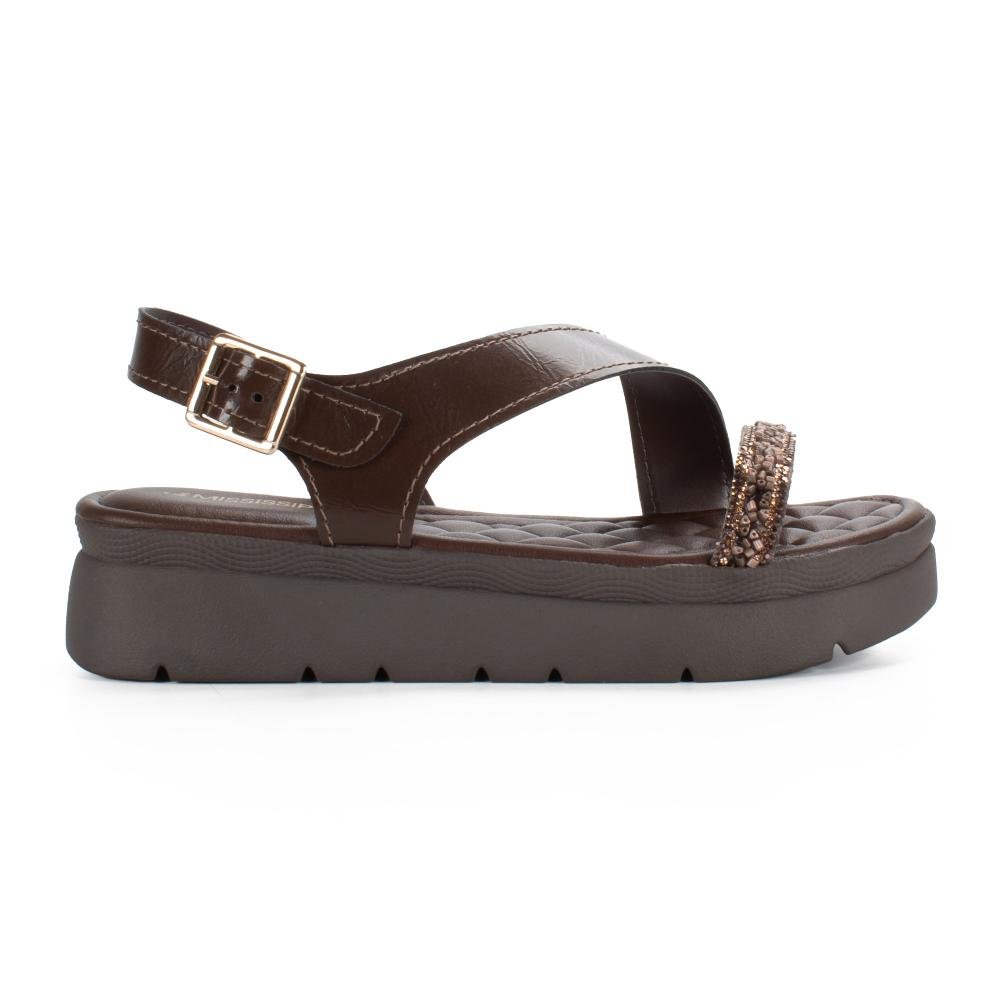 Sandália Mississipi Flatform Feminina J2402 Café 3