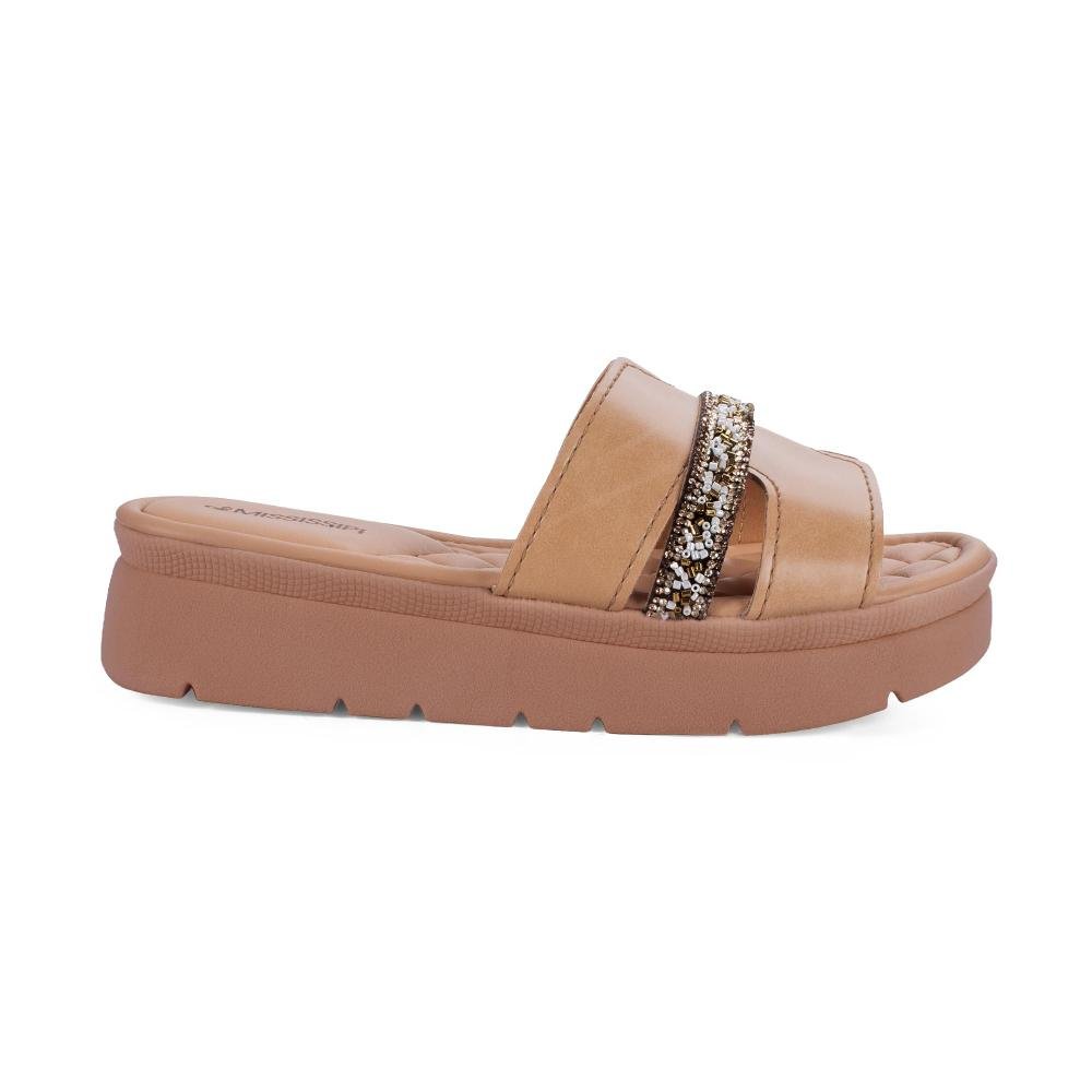 Slide Mississipi Flatform Feminino J2403 Bege 3