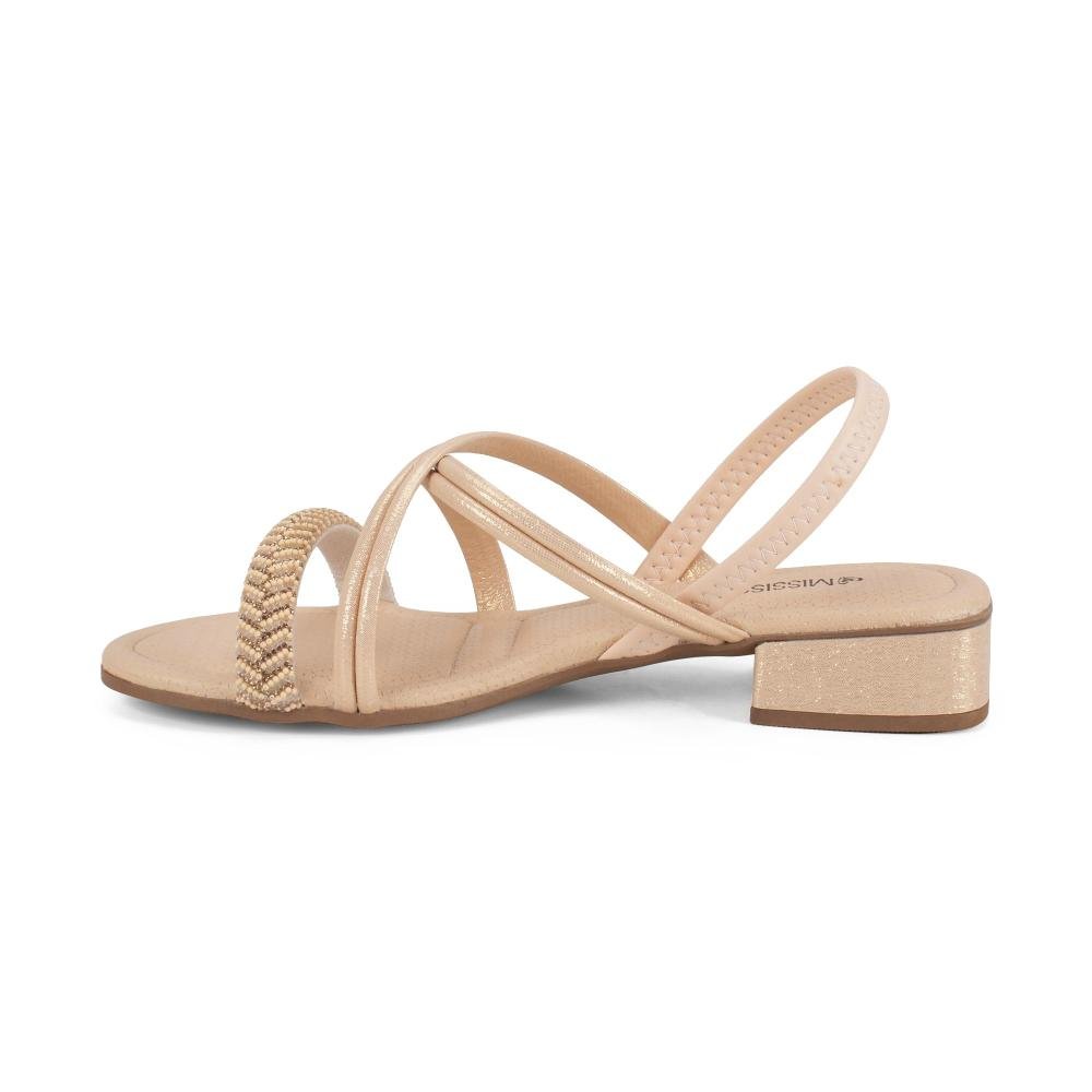 Sandália Mississipi de Salto Baixo Feminina J2693 Bege 4