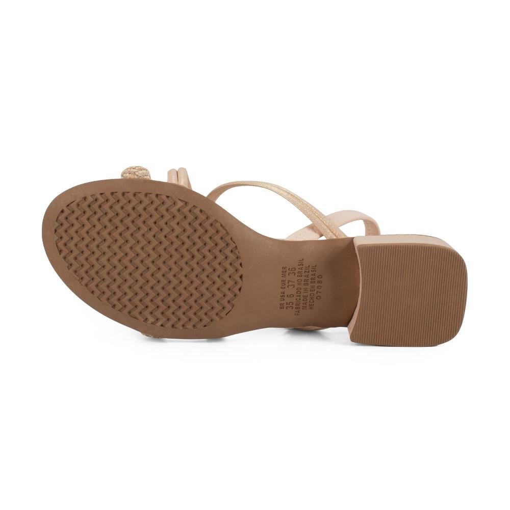 Sandália Mississipi de Salto Baixo Feminina J2693 Bege 5