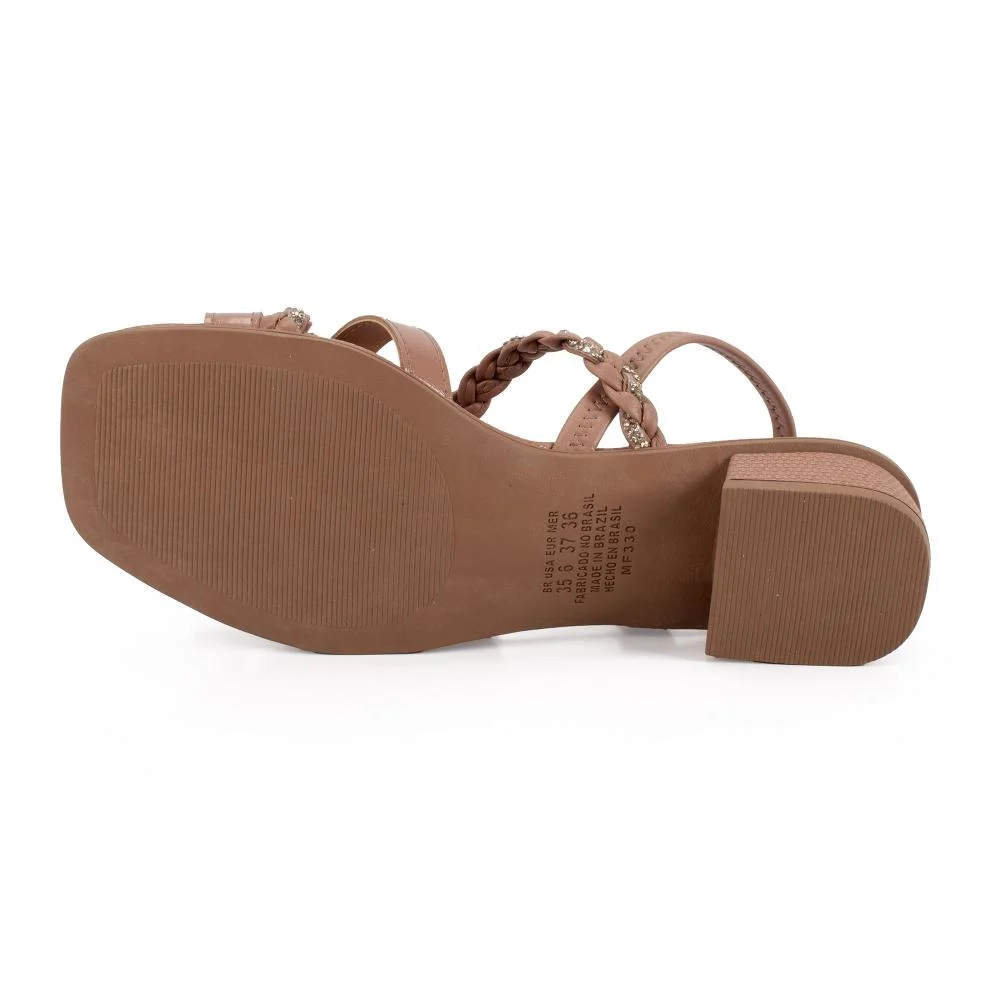 Sandália Mississipi de Salto Bloco Feminina J2323 Marrom 5