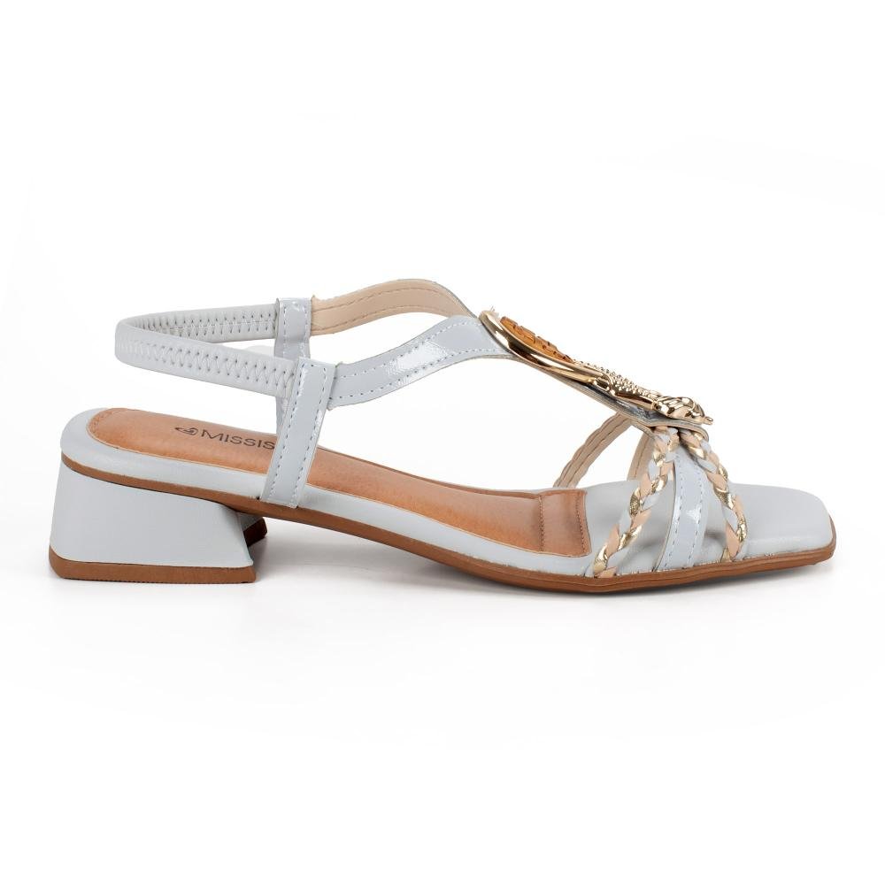 Sandália Mississipi de Salto Bloco Feminina J2521 Azul 3