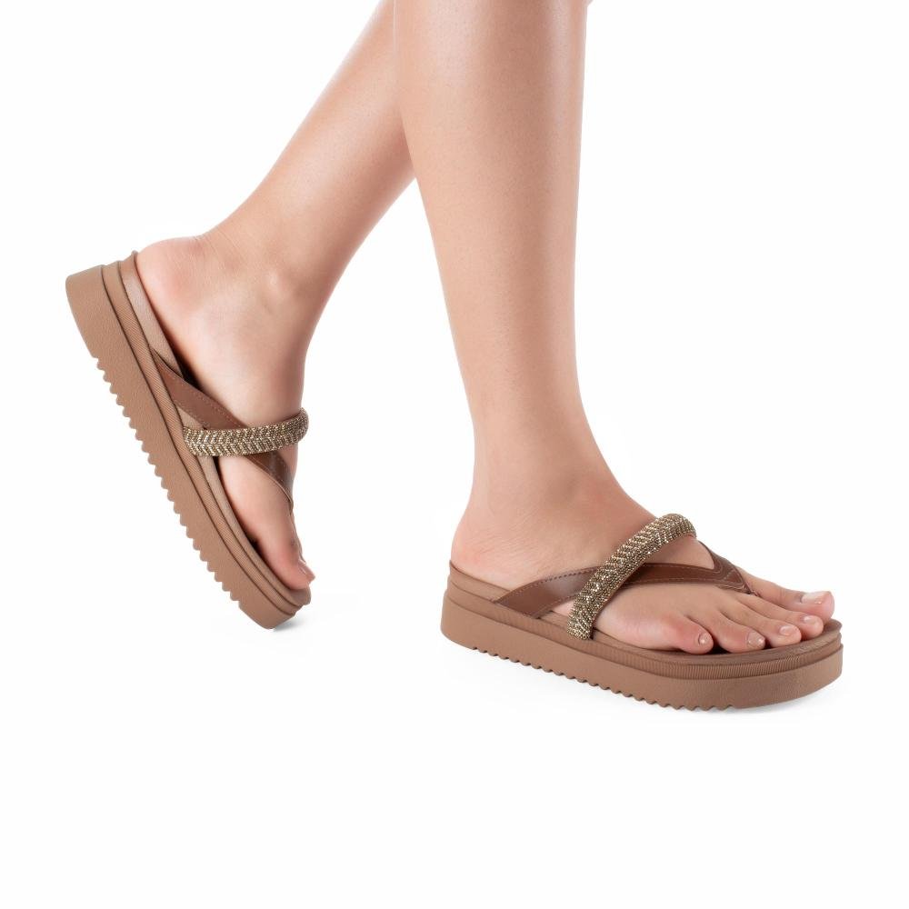 Tamanco Mississipi Flatform Feminina J2742 Caramelo 2