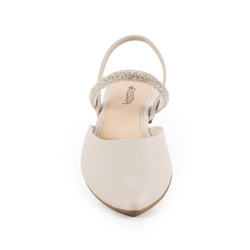 Scarpin Mississipi de Salto Baixo Feminino J1555 Off White 6