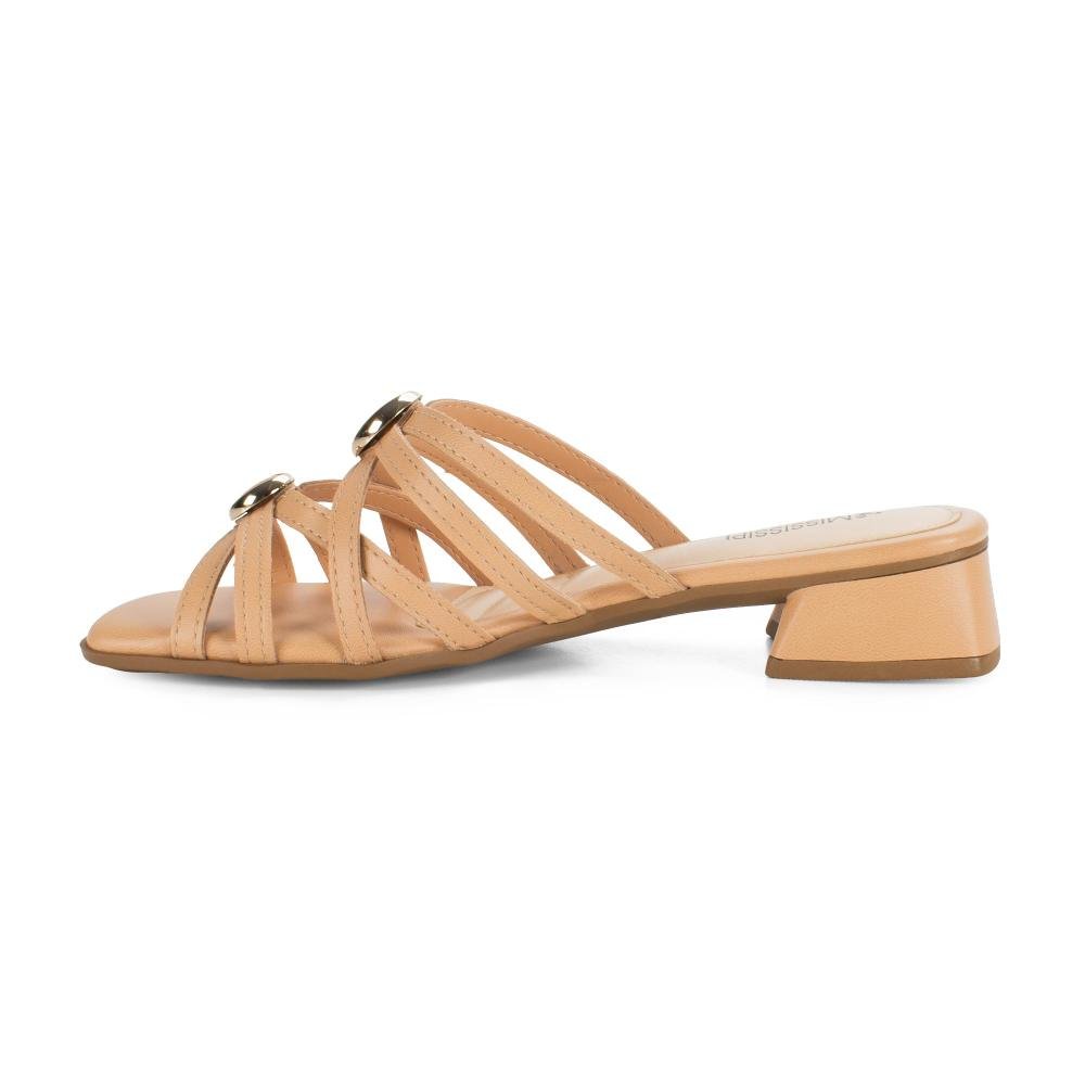 Tamanco Mississipi de Salto Bloco Feminino J2301 Bege 3