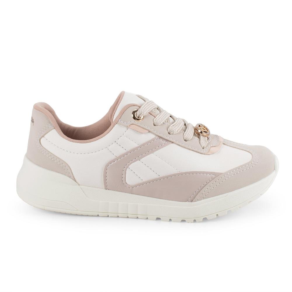 Tênis Mississipi Jogging Feminino J0704 Branco/Bege 3
