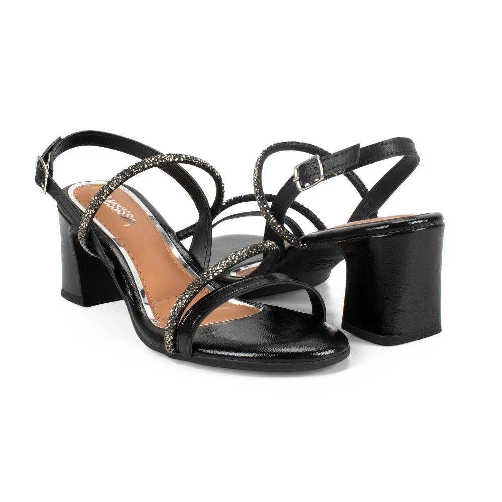 Sandália Mississipi de Salto Bloco Feminina J2542 Preto 6