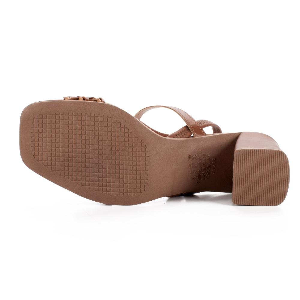 Sandália Mississipi de Salto Bloco Feminina J2102 Castanho 5