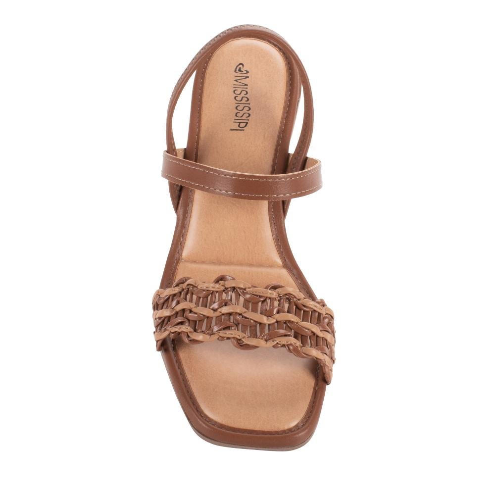 Sandália Mississipi de Salto Bloco Feminina J2102 Castanho 6