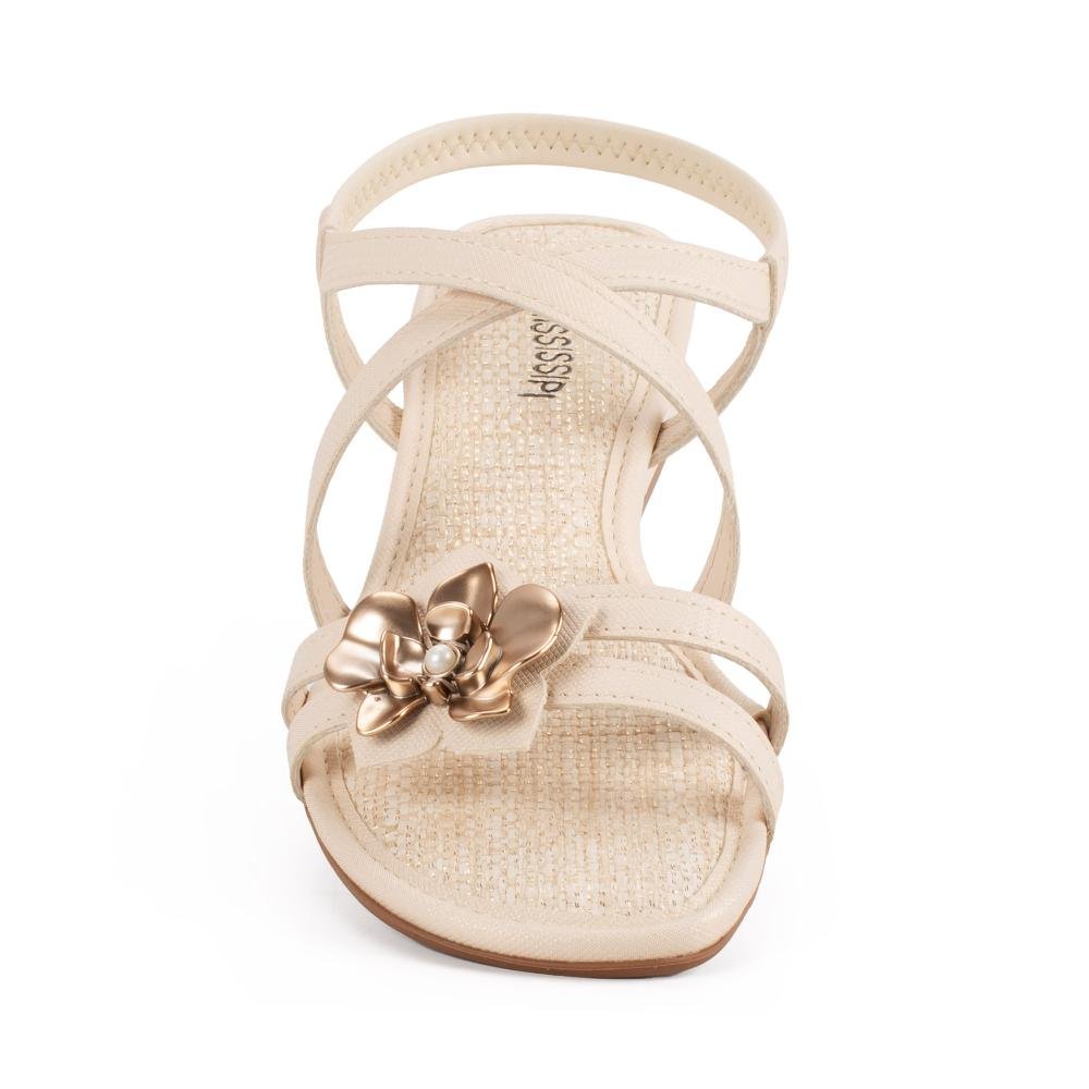Sandália Mississipi de Salto Bloco Feminina J2313 Off White 6