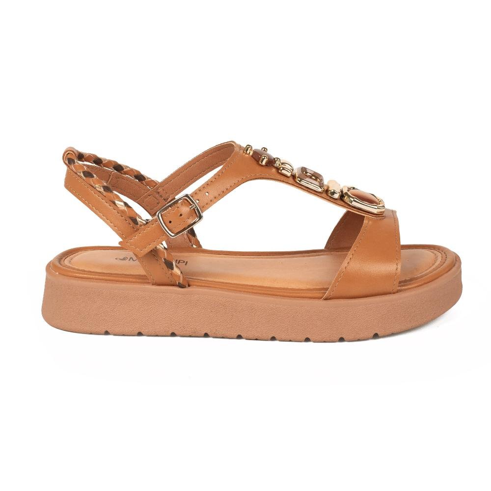 Sandália Mississipi Flatform Feminina J2011 Caramelo 3