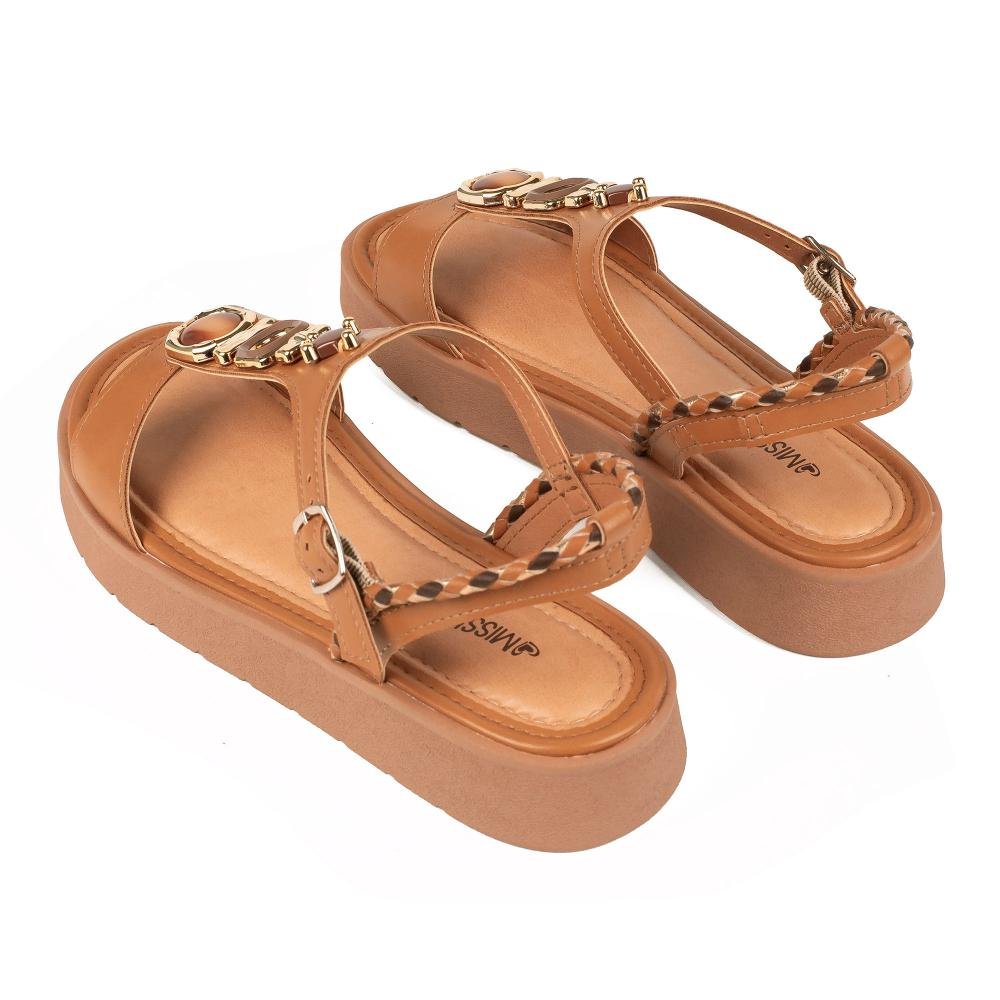 Sandália Mississipi Flatform Feminina J2011 Caramelo 7