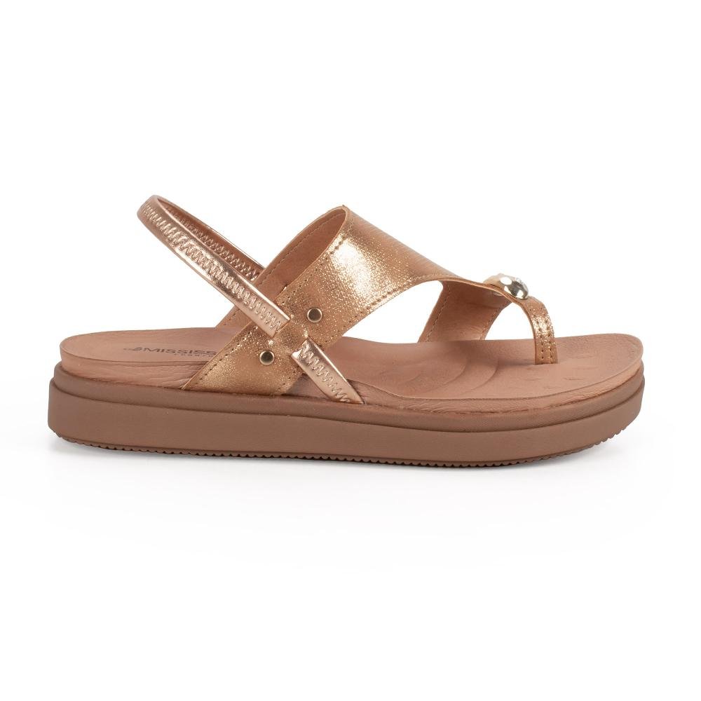 Sandália Mississipi Flatform Metalizada Feminina J1992 Dourado 3